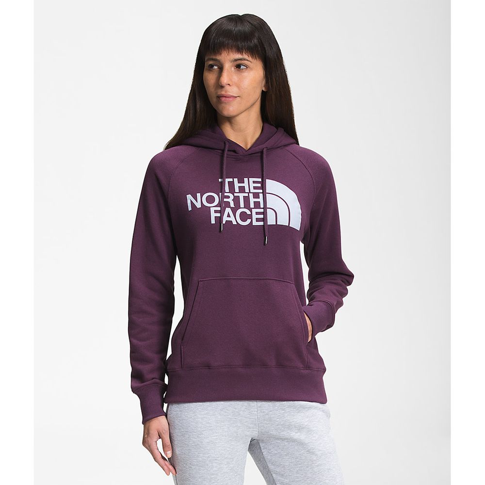 The North Face Hoodie Womens Australia - The North Face Half Dome Pullover Burgundy / Black Hiking (